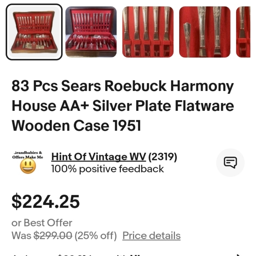 Harmony House By Sears And Roebuck Flatware 53 Pieces In Box - Picture 5 of 9